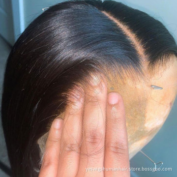Wholesale Straight Hd Full Lace Front Wig Human Hair Transparent Lace Frontal Wig Yeswigs Raw Brazilian Virgin Human Hair Wigs